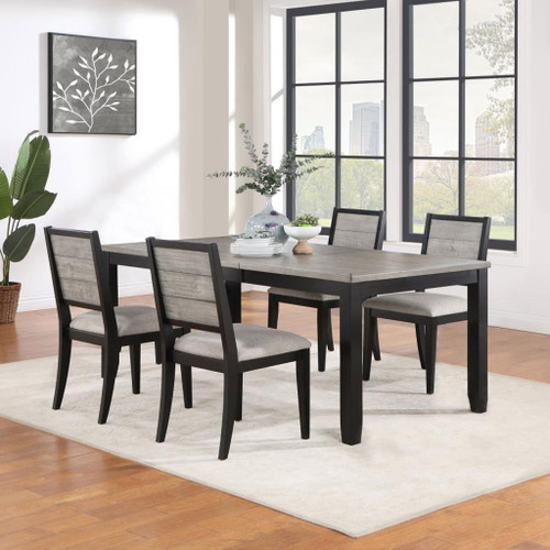 Elodie - 5 Piece Rectangular Extension Leaf Dining Set - Black