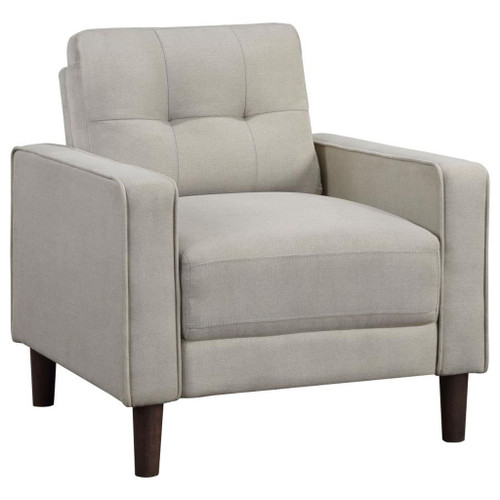 Bowen - Upholstered Track Arm Tufted Accent Chair - Beige
