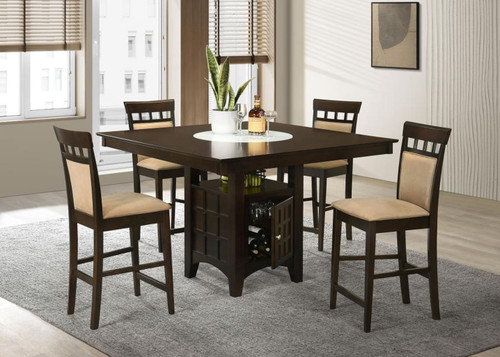 Gabriel - 5 Piece Square Counter Height Dining Set - Cappuccino