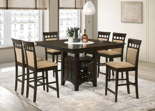 Gabriel - 7 Piece Square Counter Height Dining Set - Cappuccino