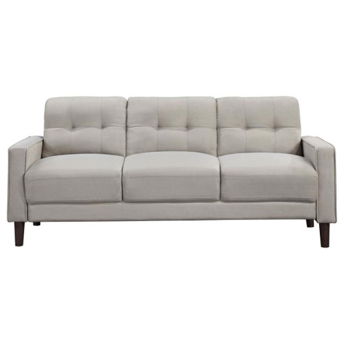 Bowen - 2 Piece Upholstered Track Arm Tufted Sofa Set - Beige