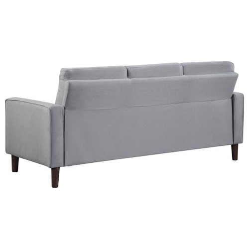 Bowen - 2 Piece Upholstered Track Arm Tufted Sofa Set - Gray