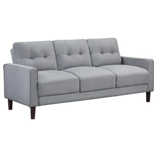 Bowen - 2 Piece Upholstered Track Arm Tufted Sofa Set - Gray