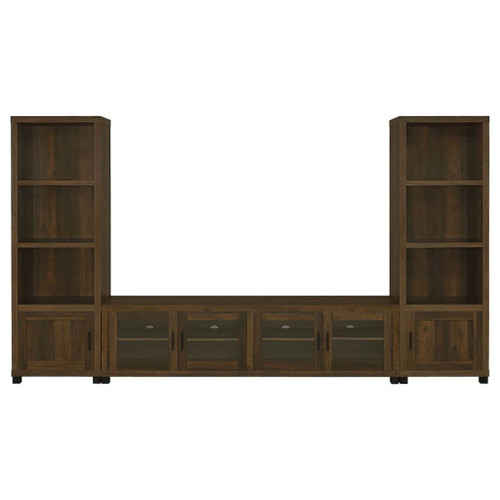Sachin - 3 Piece TV Entertainment Center - Dark Pine