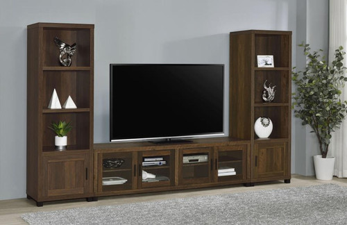 Sachin - 3 Piece TV Entertainment Center - Dark Pine