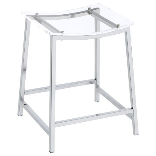 Jovani - Acrylic Backless Counter Stool (Set of 2) - Chrome