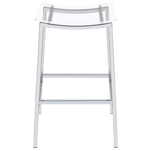 Jovani - Acrylic Backless Bar Stool (Set of 2) - Chrome
