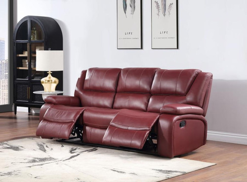 Camila - Upholstered Motion Reclining Sofa - Red
