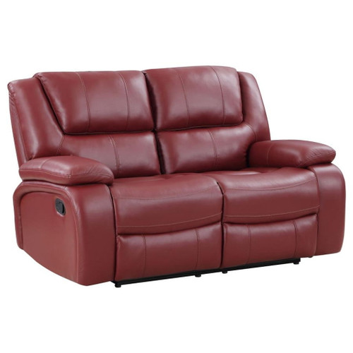 Camila - Upholstered Motion Reclining Loveseat - Red