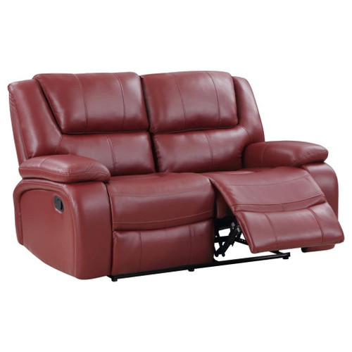 Camila - Upholstered Motion Reclining Loveseat - Red