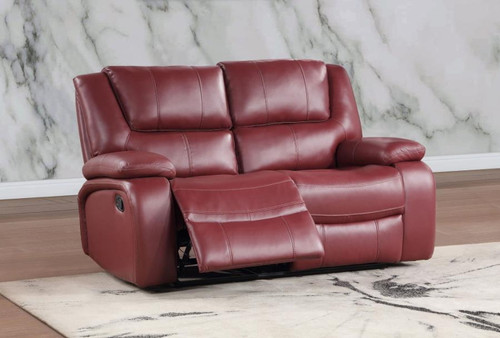 Camila - Upholstered Motion Reclining Loveseat - Red