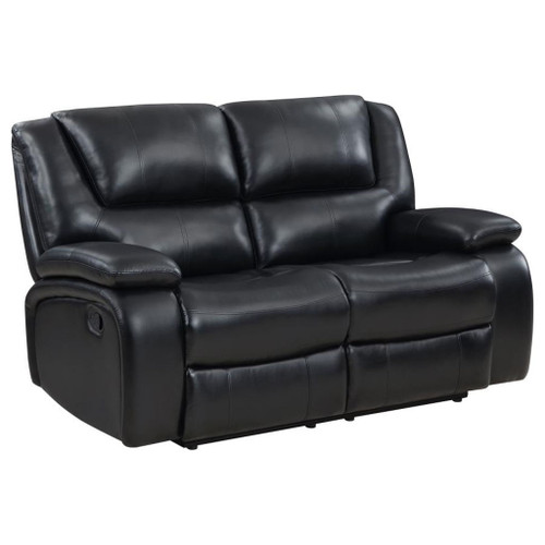 Camila - Upholstered Motion Reclining Loveseat - Black