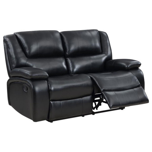 Camila - Upholstered Motion Reclining Loveseat - Black