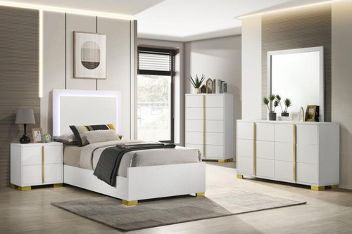 Marceline - 5 Piece Twin Bedroom Set - White
