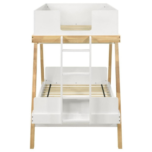 Frankie - Wood Twin Over Twin Bunk Bed - White And Natural