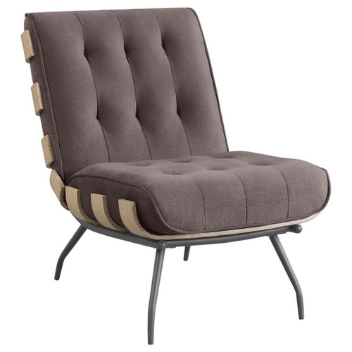 Aloma - Upholstered Tufted Armless Accent Chair - Brown
