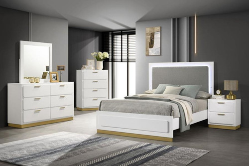 Caraway - 5 Piece Eastern King Bedroom Set - White