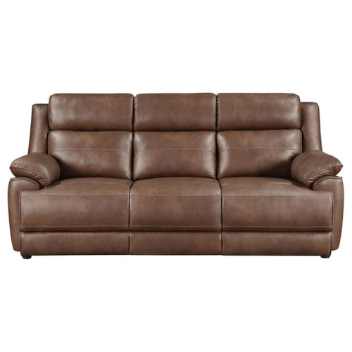Ellington - 2 Piece Upholstered Padded Arm Sofa Set - Dark Brown