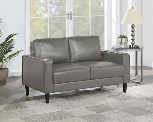 Ruth - Upholstered Track Arm Loveseat - Gray
