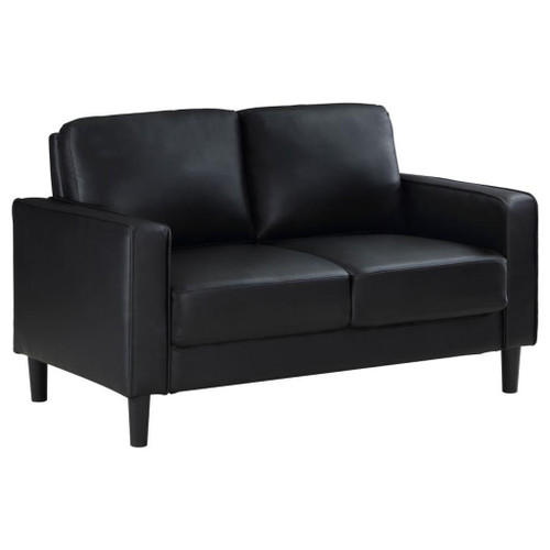 Ruth - Upholstered Track Arm Loveseat - Black
