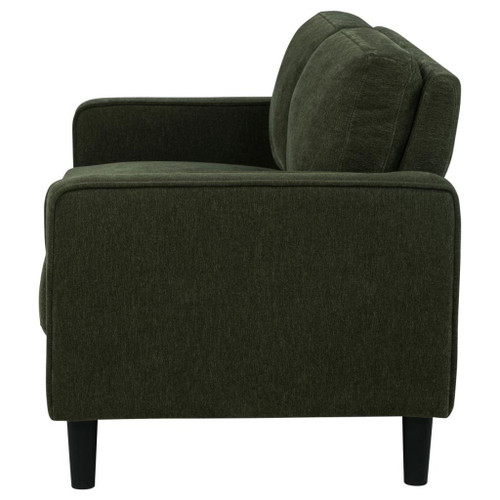 Ruth - Fabric Upholstered Track Arm Loveseat - Matcha Green