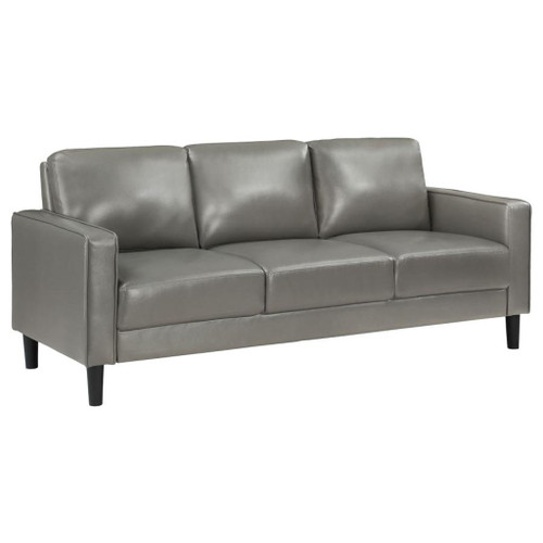 Ruth - 2 Piece Upholstered Track Arm Sofa Set - Gray