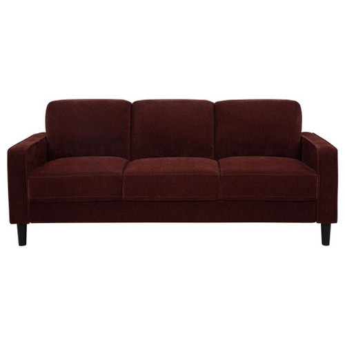 Ruth - 3 Piece Fabric Upholstered Track Arm Sofa - Rust Red