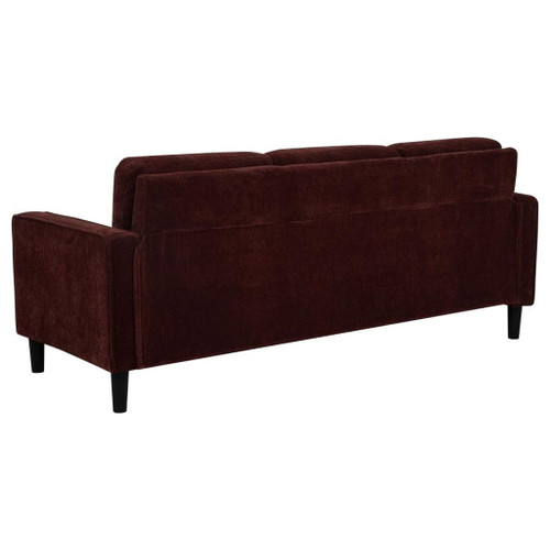 Ruth - 3 Piece Fabric Upholstered Track Arm Sofa - Rust Red