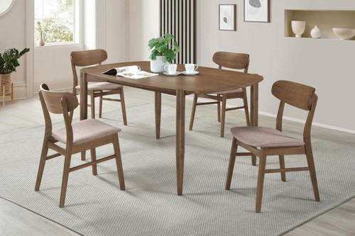 Dortch - 5 Piece Oval Solid Wood Dining Set - Walnut
