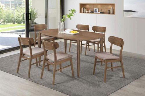 Dortch - 7 Piece Oval Solid Wood Dining Set - Walnut
