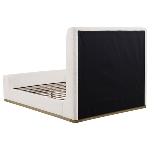 Nala - Upholstered Eastern King Sleigh Bed - Cream