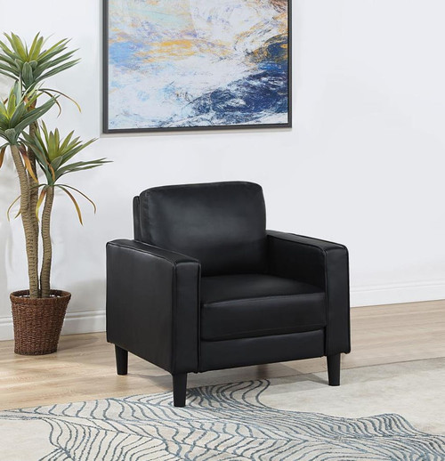 Ruth - Upholstered Track Arm Accent Chair - Black