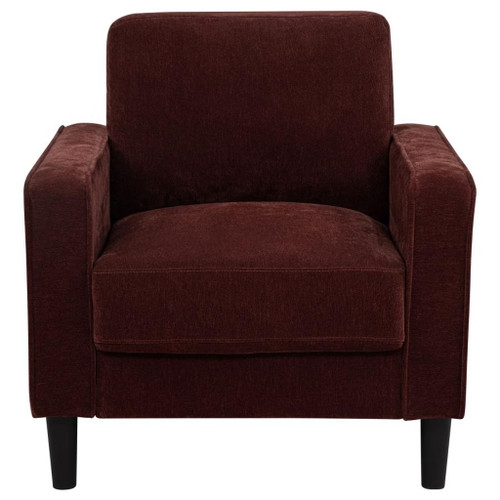 Ruth - Fabric Upholstered Track Arm Accent Chair - Rust Red
