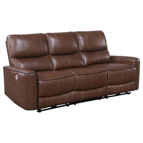Greenfield - 2 Piece Power Reclining Sofa Set - Saddle Brown