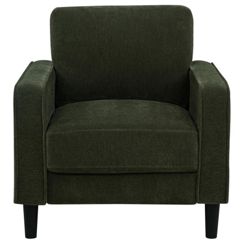 Ruth - Fabric Upholstered Track Arm Accent Chair - Matcha Green