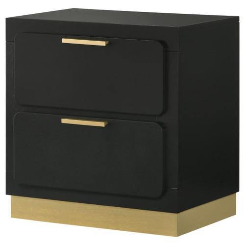 Caraway - 2-Drawer Nightstand - Black