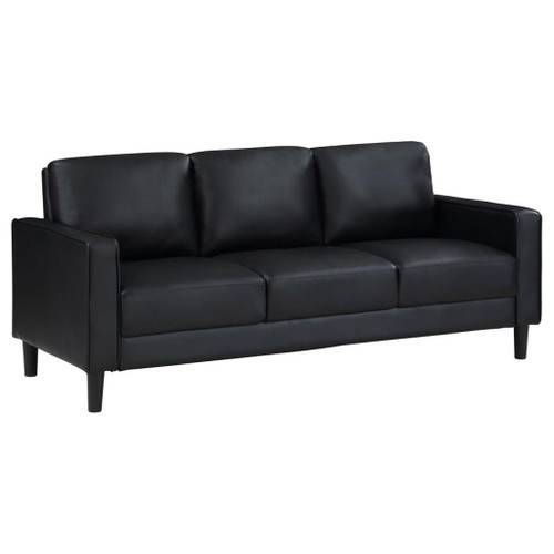 Ruth - Upholstered Track Arm Sofa - Black