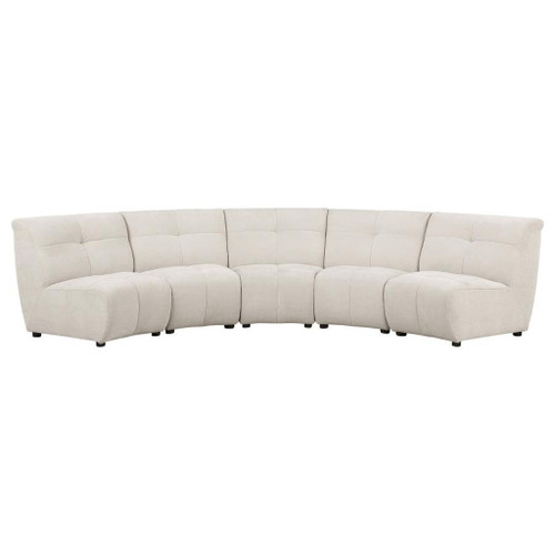 Charlotte - 5 Piece Upholstered Modular Sectional Sofa - Ivory