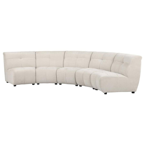 Charlotte - 5 Piece Upholstered Modular Sectional Sofa - Ivory
