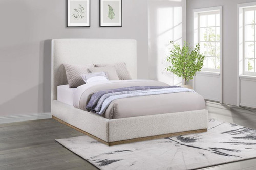 Knox - Upholstered Eastern King Platform Bed - Cream