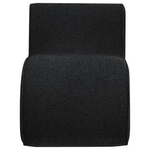 Ronea - Boucle Upholstered Armless Curved Chair - Charcoal