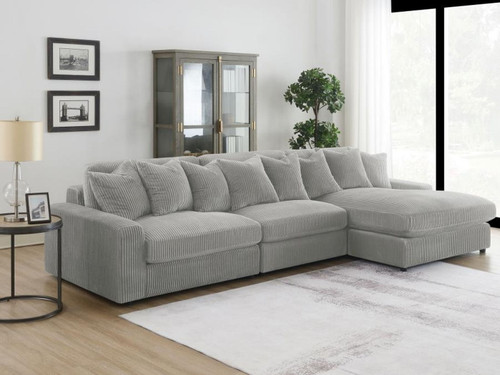 Blaine - Upholstered Reversible Chaise Sectional Sofa - Fog