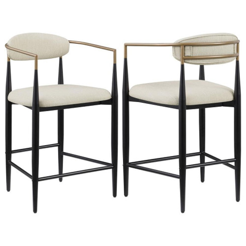 Tina - Fabric Upholstered Counter Chair (Set of 2) - Beige