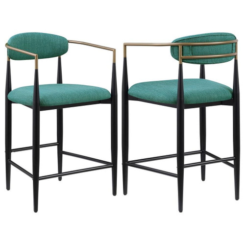 Tina - Fabric Upholstered Counter Chair (Set of 2) - Green