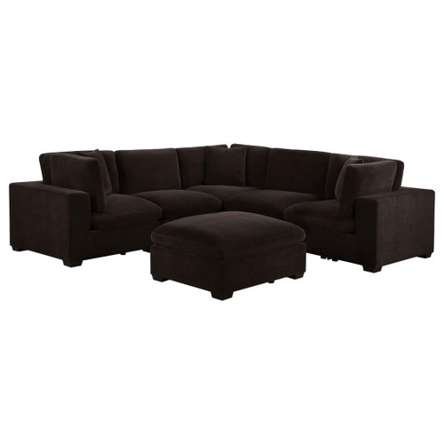 Lakeview - 6 Piece Upholstered Modular Sectional - Chocolate