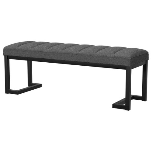 Mesa - Boucle Upholstered Tufted Accent Bench - Charcoal