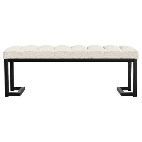 Mesa - Boucle Upholstered Tufted Accent Bench - Vanilla