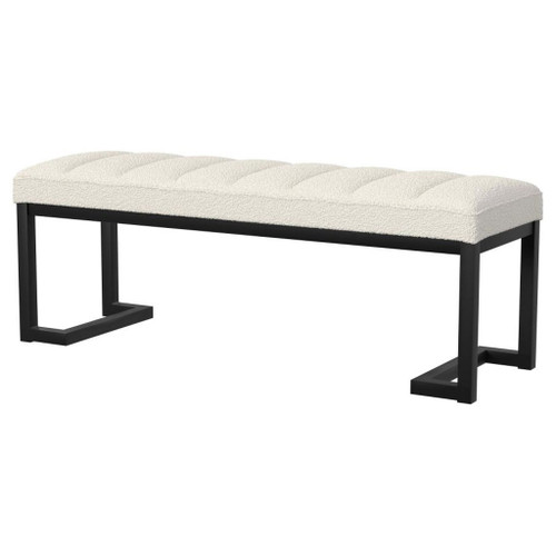 Mesa - Boucle Upholstered Tufted Accent Bench - Vanilla