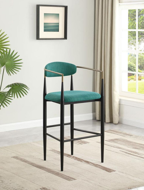 Tina - Fabric Upholstered Bar Chair (Set of 2) - Green