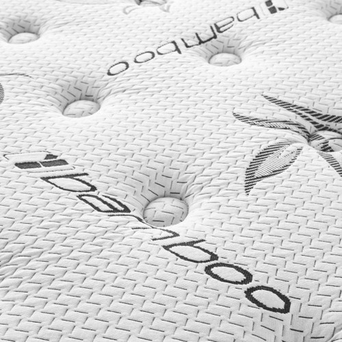 Sommet - Full Bamboo Euro Top Memory Foam Hybrid Mattress - White